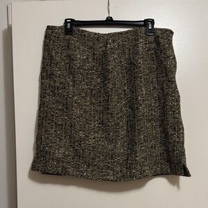 Chic Tweed Mini Skirt in Black and Cream